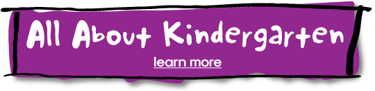 Purple banner reading All About Kindergarten